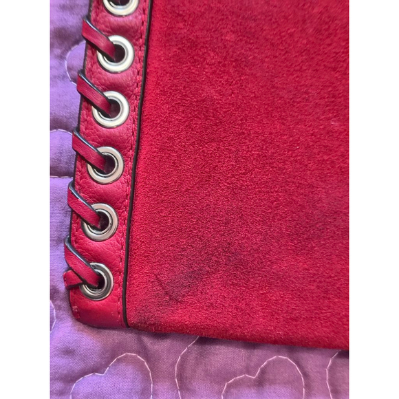 Michael Kors Red Suede Clutch - Picture 4 of 8